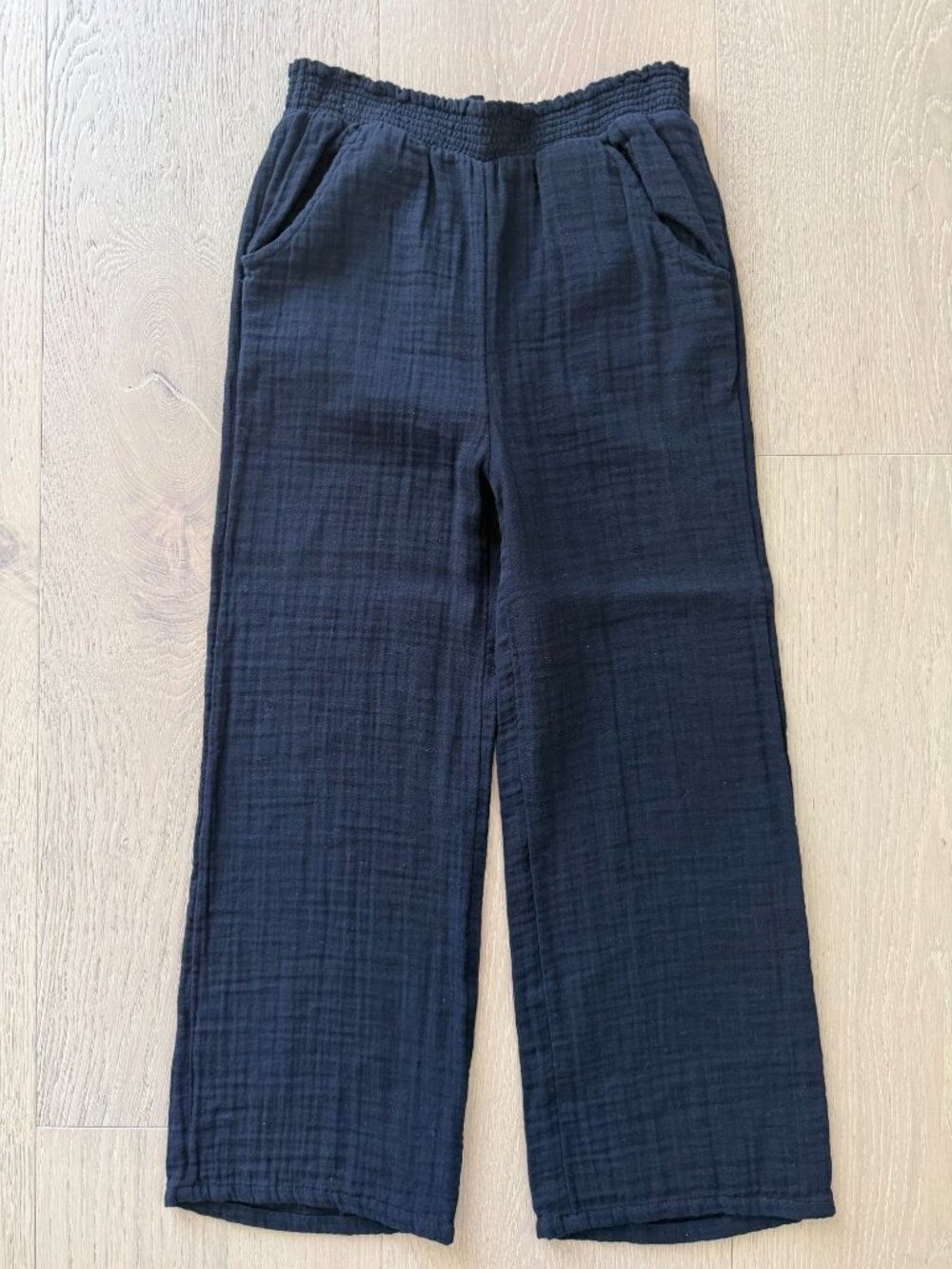 Old Navy Girls Double Gauze Wide Leg Pants Black Elastic Waist Size Large 10-12